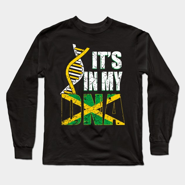 Jamaica is in my DNA Long Sleeve T-Shirt by Mila46